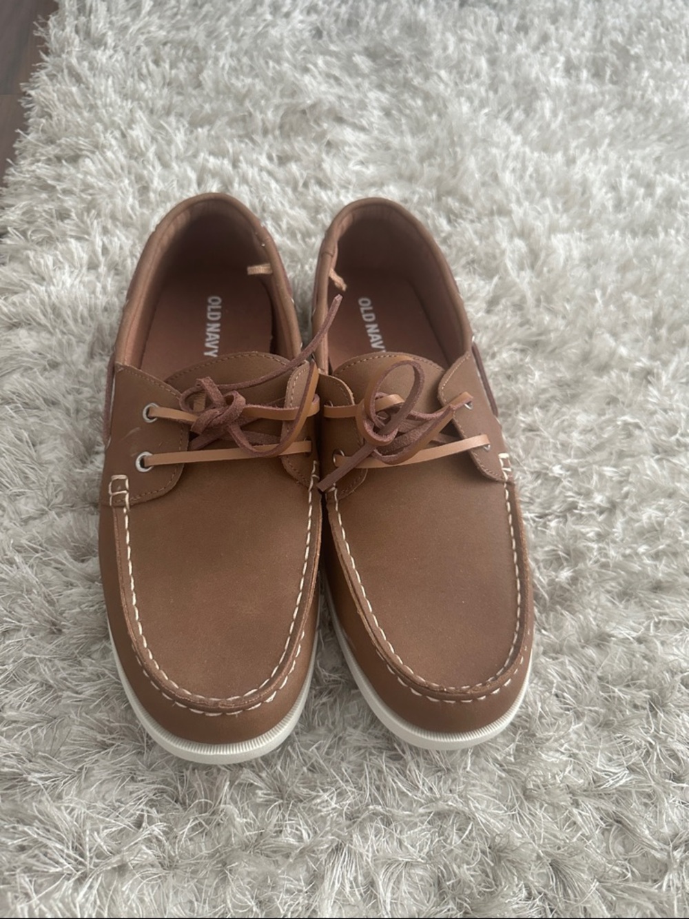 Old Navy Men’s Tan Boat Shoes with White Sole